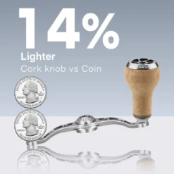 Gomexus 120mm Aluminium Handle With 27mm Cork Knob -Goedkope Spin Hengel Winkel BS120HCA27TBKr 3