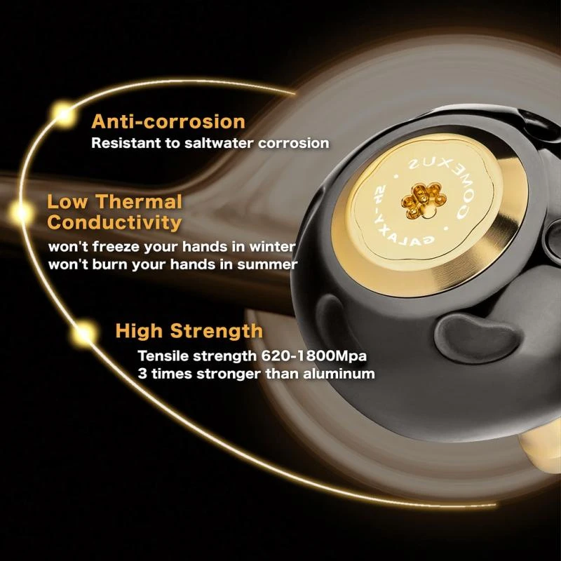 Gomexus 90mm Aluminium Power Handle With 45mm Titanium Knob - Black & Gold 5 Gomexus 90mm Aluminium Power Handle With 45mm Titanium Knob - Black & Gold - Afbeelding 5