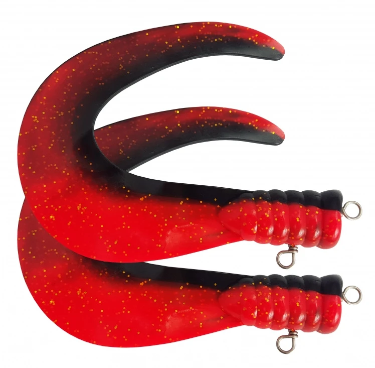SvartZonker Big Tail (2-pak) - C15 Black/Fl.Red 1 SvartZonker Big Tail (2-pak) - C15 Black/Fl.Red